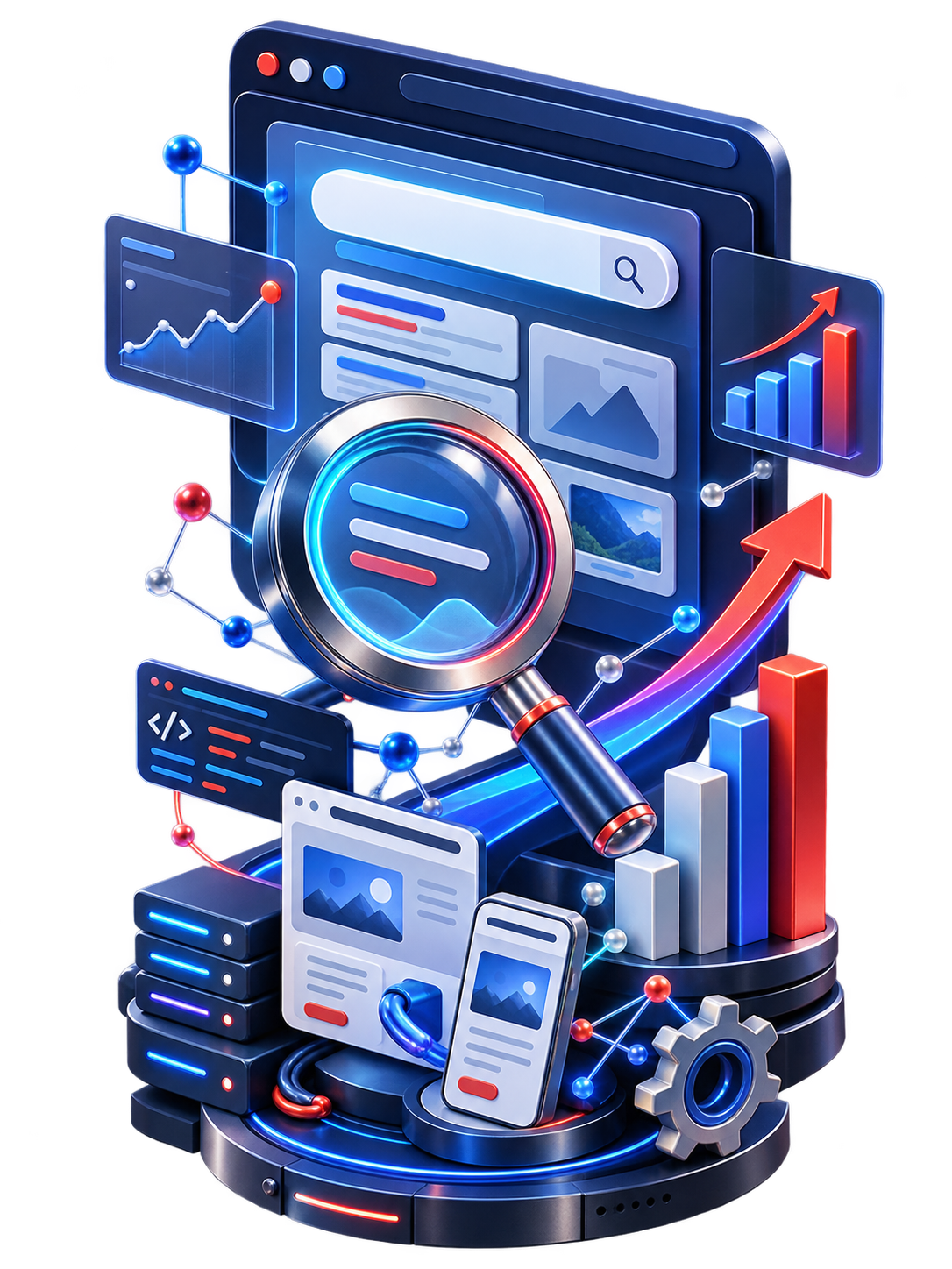 AI search optimization and digital growth illustration